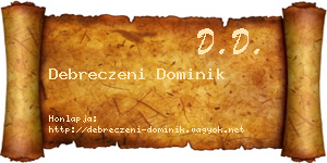 Debreczeni Dominik névjegykártya