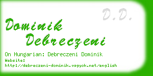 dominik debreczeni business card